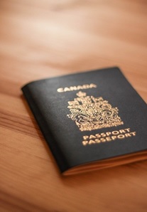 close-up of a Canadian passport