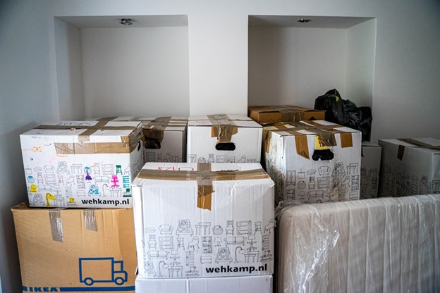 A room full of moving boxes all packed and ready to ship